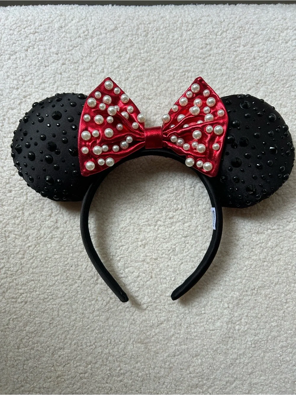 BaubleBar Disney Classic Minnie Mouse Ear Headband with Pearl-Embellished Bow